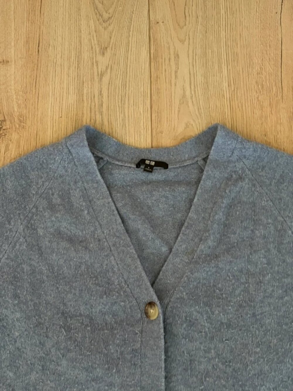 Soft Gray Wool Blend Cardigan S